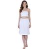 Aimly Women's Cotton Knee Length Underdress Side Slit Everyday Layers Half Slip Skirt White 2 Pieces view 3