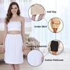 Aimly Women's Cotton Knee Length Underdress Side Slit Everyday Layers Half Slip Skirt White 2 Pieces view 4