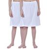 Aimly Women's Cotton Knee Length Underdress Side Slit Everyday Layers Half Slip Skirt White 2 Pieces view 1