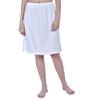Aimly Women's Cotton Knee Length Underdress Side Slit Everyday Layers Half Slip Skirt White 2 Pieces view 2