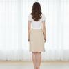 Aimly Women's Cotton Knee Length Underdress Side Slit Everyday Layers Half Slip Skirt Beige 2 Pieces view 2