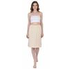 Aimly Women's Cotton Knee Length Underdress Side Slit Everyday Layers Half Slip Skirt Beige 2 Pieces view 4
