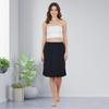 Aimly Women's Cotton Knee Length Underdress Side Slit Everyday Layers Half Slip Skirt Black 2 Pieces view 2