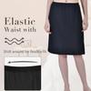 Aimly Women's Cotton Knee Length Underdress Side Slit Everyday Layers Half Slip Skirt Black 2 Pieces view 4