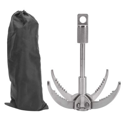 Dilwe Foldable Grappling Hook, 4 Claws, 500KG, SUS304 Stainless Steel, Grappling Hook Climbing Foldable Outdoor Survival Tool