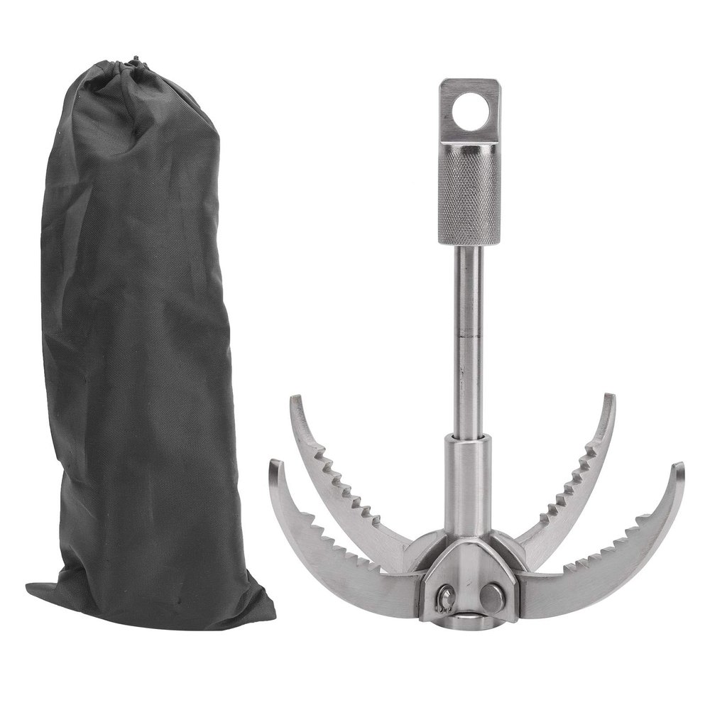 Dilwe Foldable Grappling Hook, 4 Claws, 500KG, SUS304 Stainless Steel, Grappling Hook Climbing Foldable Outdoor Survival Tool