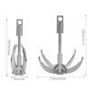 Dilwe Foldable Grappling Hook, 4 Claws, 500KG, SUS304 Stainless Steel, Grappling Hook Climbing Foldable Outdoor Survival Tool view 2