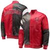 STARTER Men's Red/Black Tampa Bay Buccaneers Leader Varsity Satin Full-Snap Jacket view 1
