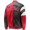 STARTER Men's Red/Black Tampa Bay Buccaneers Leader Varsity Satin Full-Snap Jacket view 3