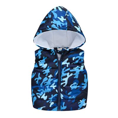 ZHICHUANG Child Boys Girls Cool Weather Hooded Assault Jackets Camouflage Print Vest Coats 2-8 Years
