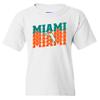 UGP Campus Apparel Miami Retro Repeat - Hometown Pride Youth T Shirt - Large - White view 1