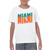 UGP Campus Apparel Miami Retro Repeat - Hometown Pride Youth T Shirt - Large - White view 4