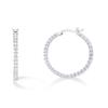 PAVOI 14K Gold Plated 925 Sterling Silver Post Cubic Zirconia Hoop Earrings | White Gold Hoops | 30mm view 1
