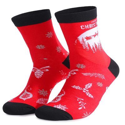 Ainuno Christmas Socks for Men Size 10-13 9-11 12-13 Funny Xmas Youth Man Short Crew Cotton Red Quarter Christmas Dress Up Accessories Printed Pattern Mini Mid Cut Soft Thick