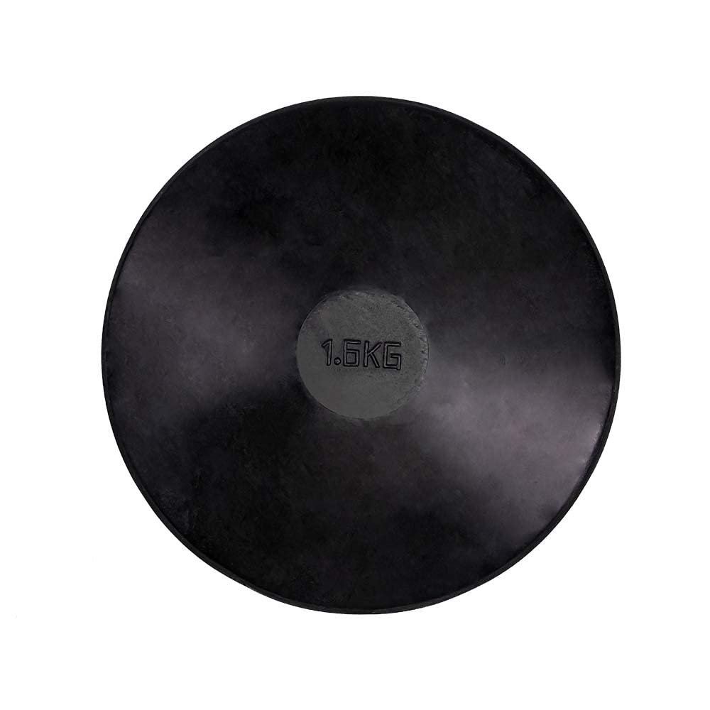Cannon Sports Black Rubber Discus - Rubber Practice Discus for All Skill Levels - Center-Weighted for Developing Technique & Balance - Perfect for Indoor & Outdoor Training (1.6kg, Black)