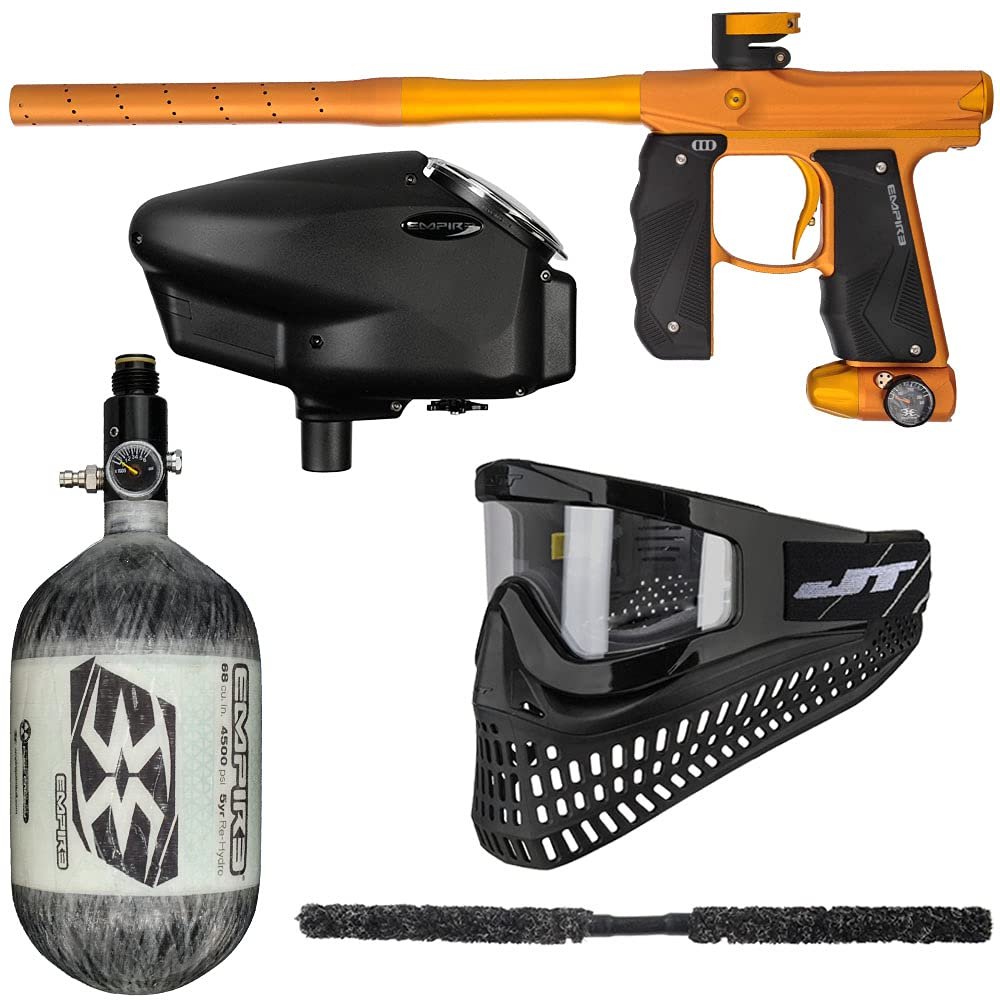 Action Village Empire Mini GS TP Insane Paintball Gun Package Kit (Dust Orange/Dust Gold, Tank Size: 68/4500)