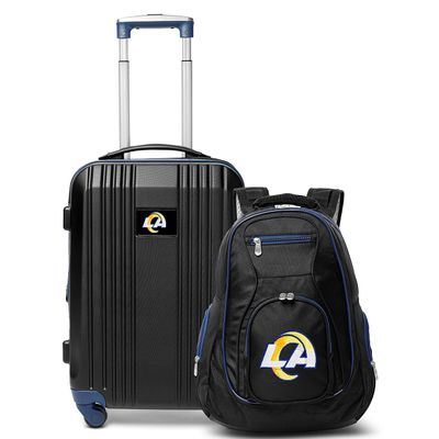 Denco Los Angeles Rams 2-Piece Luggage Set, Includes 21-inch Two-Tone Hardcase Spinner and 19" Laptop Backpack