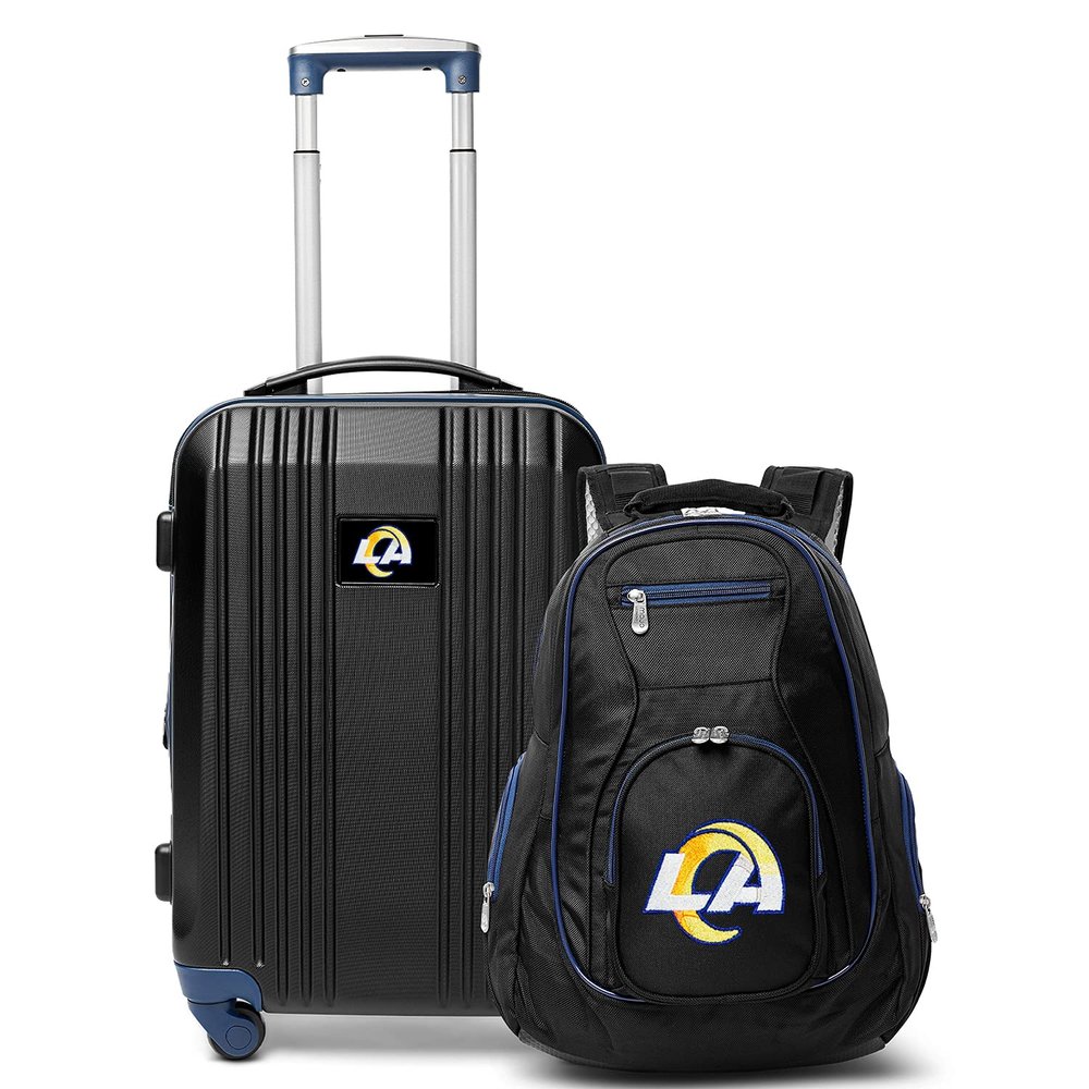 Denco Los Angeles Rams 2-Piece Luggage Set, Includes 21-inch Two-Tone Hardcase Spinner and 19" Laptop Backpack