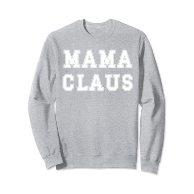 Aesthetic Christmas Block Letters Santa Red Green Mama Claus Sweatshirt