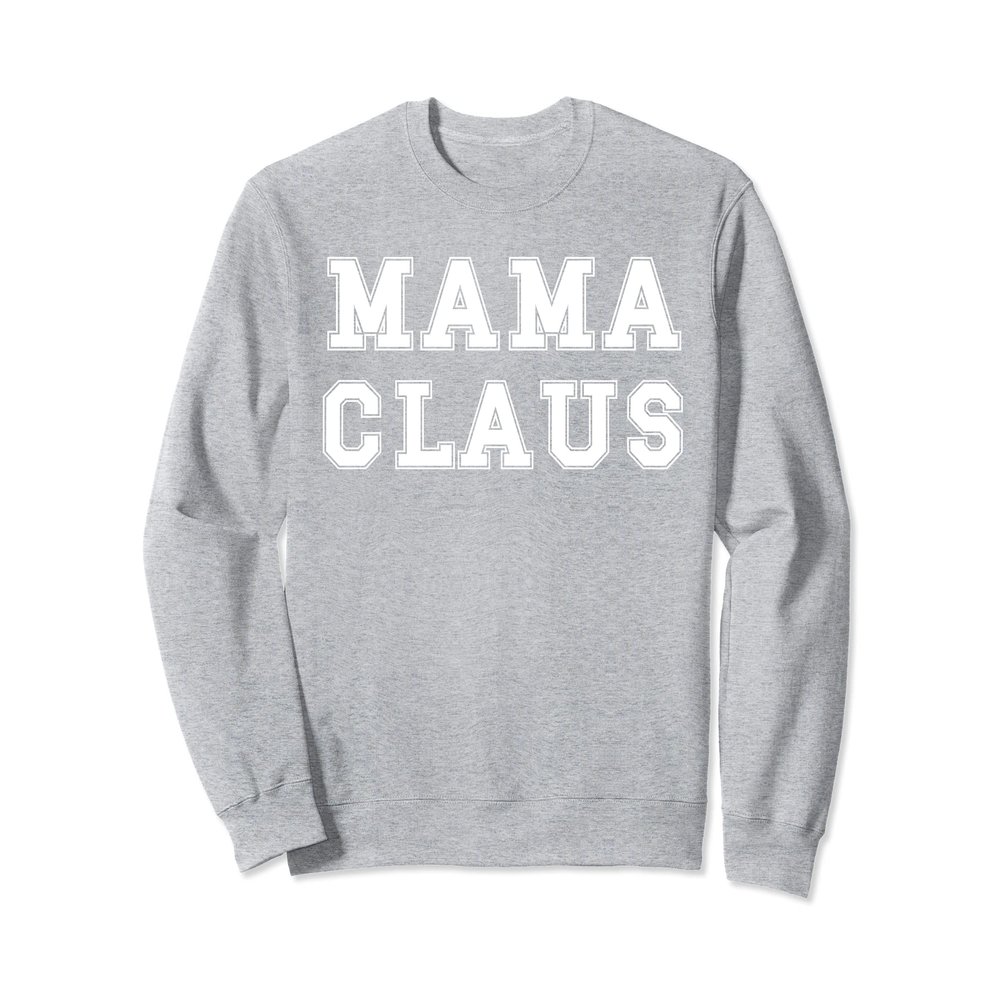 Aesthetic Christmas Block Letters Santa Red Green Mama Claus Sweatshirt