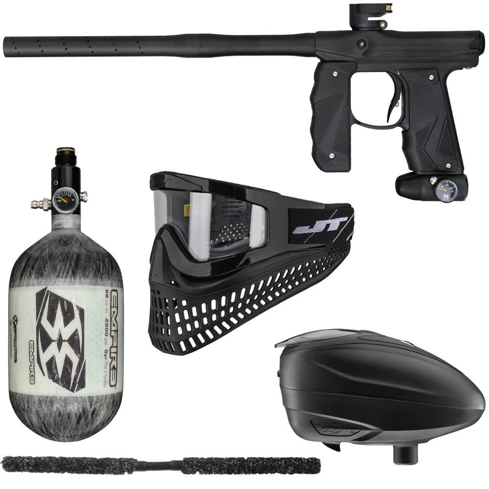Action Village Empire Mini GS TP Ultimate Paintball Gun Package Kit (Dust Black/Dust Black, Tank Size: 68/4500)