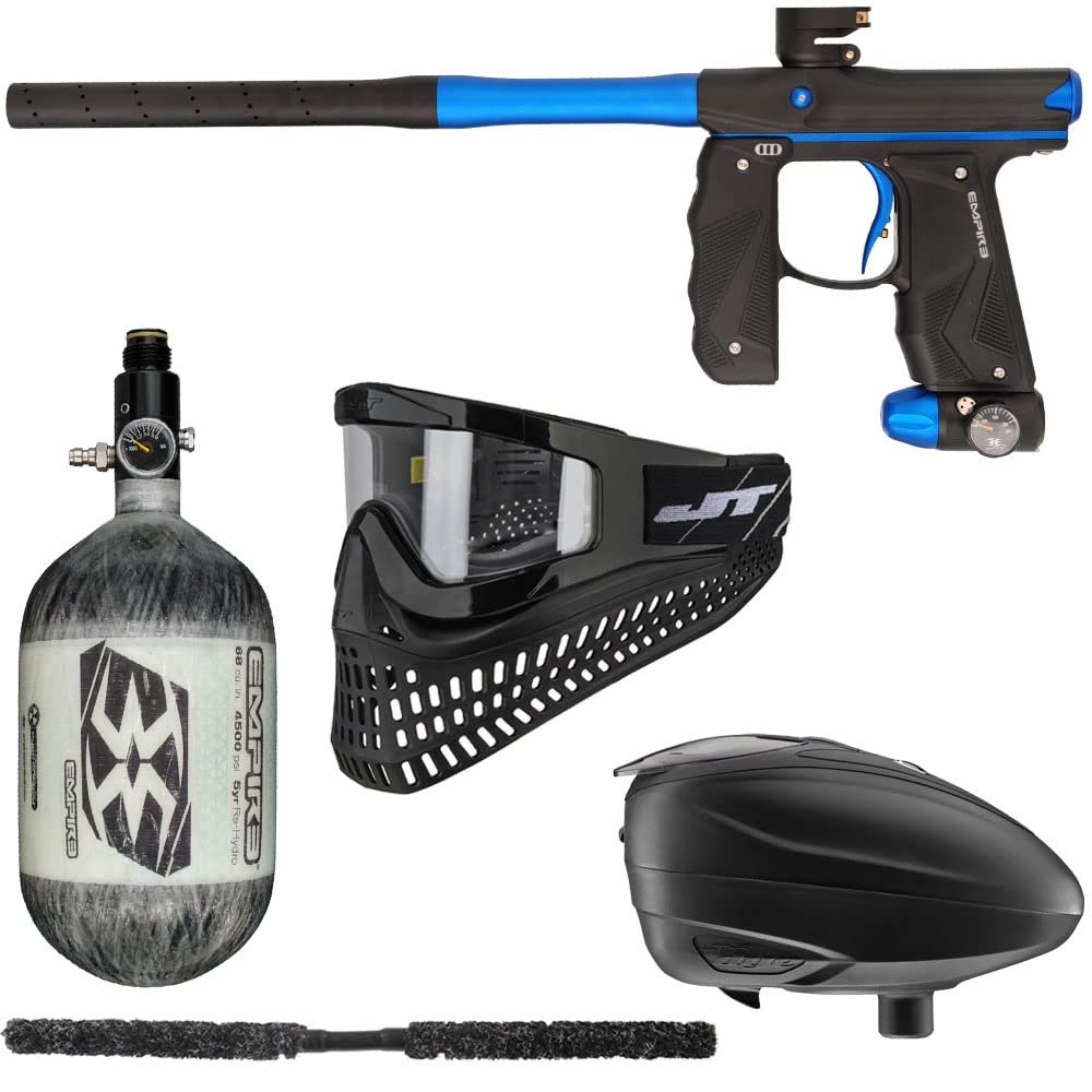 Action Village Empire Mini GS TP Ultimate Paintball Gun Package Kit (Dust Black/Dust Dark Blue, Tank Size: 68/4500)