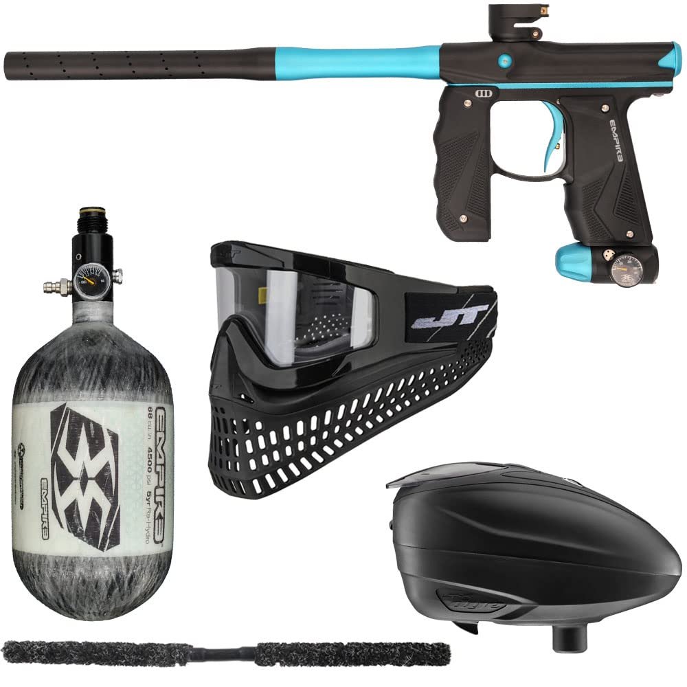 Action Village Empire Mini GS TP Ultimate Paintball Gun Package Kit (Dust Black/Dust Aqua, Tank Size: 68/4500)