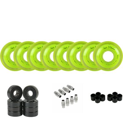 Labeda Millennium Gripper Roller Hockey Wheels + Hybrid Ceramic Bearings Green X-Soft 74A 59mm