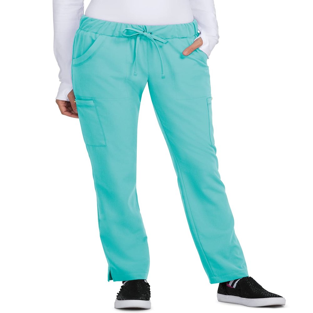 KOI Betsy Johnson Buttercup Women's 6-Pocket Slim Fit Scrub Pants Fresh Mint XX-Small
