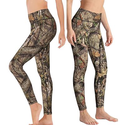 Yaateeh Hunting Camo High Waist Yoga Pants Tummy Control Workout Running Leggings Capri for Women, Small