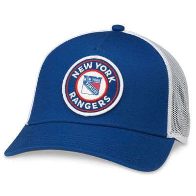 AMERICAN NEEDLE Valin Officially Licensed NHL Hockey New York Rangers Adjustable Snapback Baseball Hat, Valin Collection, White/Royal (42962A-NYR-WHRO)