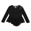 VernLan Kids Big Girls Mesh Splice Figure Ice Skating Dress Ballet Dance Leotard Skirts Performance Competition Costumes A Black 6 Years view 4