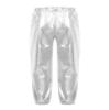 Manyakai Kids Girls Boys Shiny Metallic Dance Harem Pants Athletic Leggings Hip Hop Street Dancewear Silver 12 Years view 4
