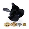 CAPTAIN 4 Blades Boat Propeller 13x17, 15 Spline Tooth Outboard Motor Prop, RH, Charging Cable for Mercury Engines 40 50 60 70 75 80 90 100 115 125 140 150 HP Aluminum Parts view 2
