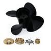 CAPTAIN 4 Blades Boat Propeller 13x17, 15 Spline Tooth Outboard Motor Prop, RH, Charging Cable for Mercury Engines 40 50 60 70 75 80 90 100 115 125 140 150 HP Aluminum Parts view 3