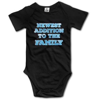 Newest Addition to The Family Unisex Baby Bodysuit Short Sleeve Tiny Rompers Jumpsuit Black
