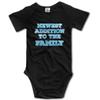 Newest Addition to The Family Unisex Baby Bodysuit Short Sleeve Tiny Rompers Jumpsuit Black view 1