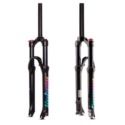 Jejy Mountain Bike 26/27.5/29 Inch Magnesium Alloy Ultralight Front Fork,Pressure Suspension Fork 26inch Bicycle Shoulder Control Straight (Color : Black, Size : 27.5)