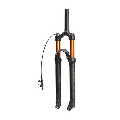 Jejy MTB Bike Air Fork Shock Absorber 26/27.5/29 Inch,Mountain Bicycle Suspension Fork Manual Lockout QR 9mm Quick Release (Color : Gold Tube Remote Lockout, Size : 26)