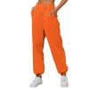 Women Cinch Bottom Sweatpants High Waisted Drawstring Jogger Sweat Pants Causal Workout Active Lounge Trousers (C Orange, S) view 1