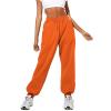 Women Cinch Bottom Sweatpants High Waisted Drawstring Jogger Sweat Pants Causal Workout Active Lounge Trousers (C Orange, S) view 2