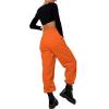 Women Cinch Bottom Sweatpants High Waisted Drawstring Jogger Sweat Pants Causal Workout Active Lounge Trousers (C Orange, S) view 4
