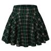 DJT FASHION Shorts for Women Basic Versatile Skorts Casual Stretchy Flared Skater Golf Tennis Mini Skirts with Shorts Small Green Plaid view 3
