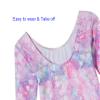 Domusgo Leotard for Girls Gymnastics Long Sleeve Size 6-7 Years Old Glitter Rainbow Love Heart Dance Outfits view 3