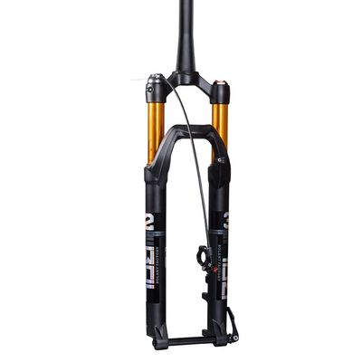 Jejy Bike Suspension Air Fork Magnesium Alloy 29inch,Mountain Bicycle Travel 120mm Thru Axle 100x15mm Disc Brake Front Fork (Color : Remote Lockout, Size : 27.5)