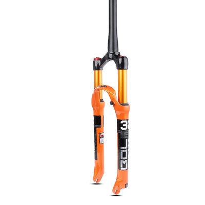Jejy 26/27.5/29 Inch MTB Magnesium Alloy Suspension Fork,Ultralight Front Fork Mountain Bike Manual/Remote Lockout Straight/Tapered Tube (Color : Tapered Manual Lockout, Size : 26)