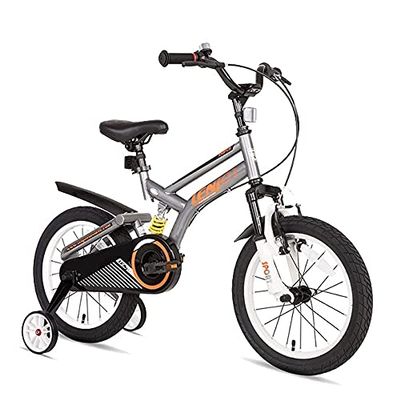 FUFU Kids Bike for 2-13 Years Girls with Training Wheels &Front Handbrake 12 14 16 18 Inch Princess Kids Bicycle (Color : Gray, Size : 12in)