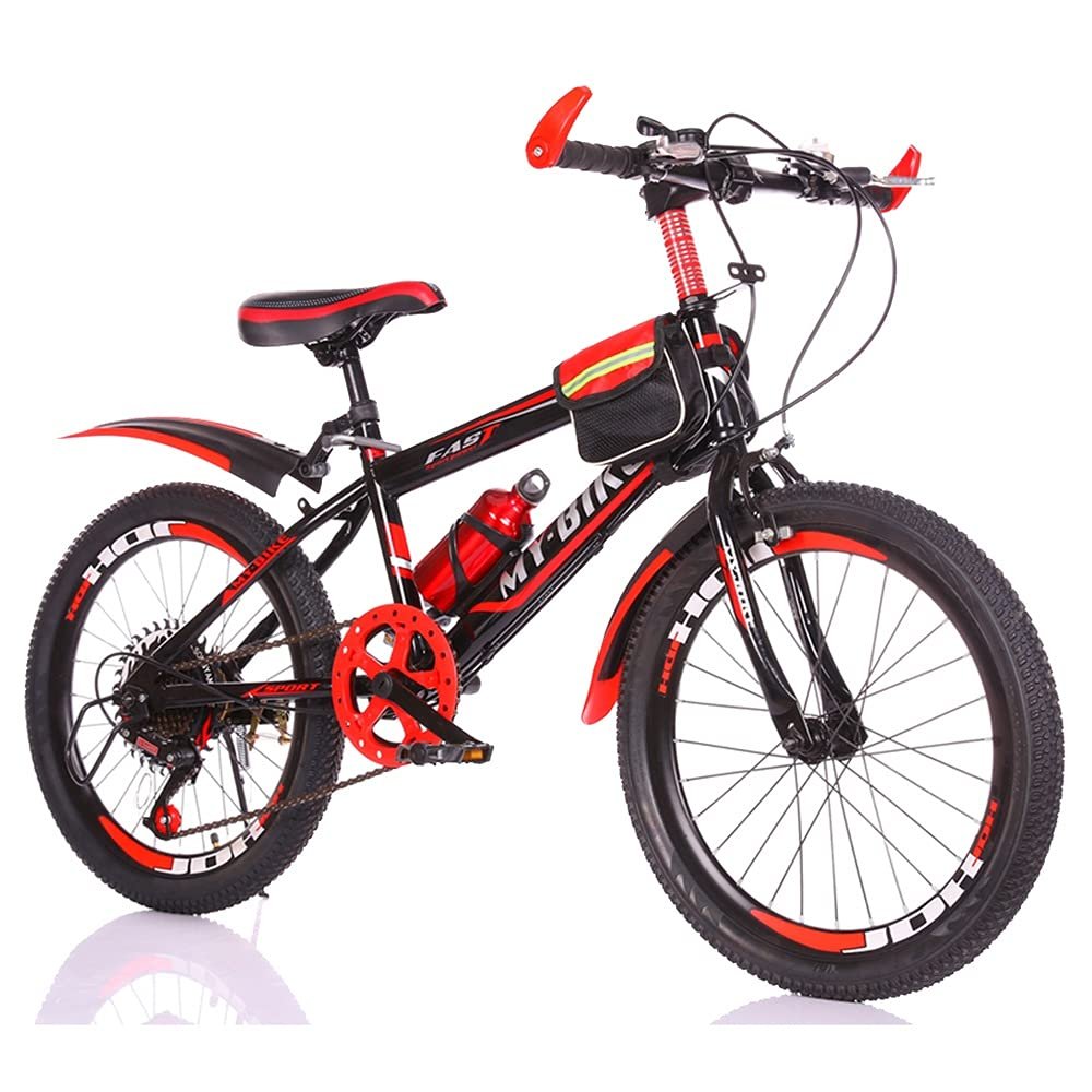 FUFU 20-inch Children's Outdoor Bicycle,Variable Speed Bicycle,Suitable for Boys and Girls Aged 9-14,Adjustable Mountain Bike (Color : Red)