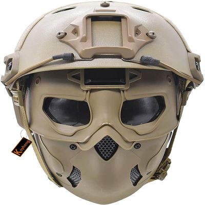 PJ Tactical Fast Helmet with Adjustable Airsoft Mask Skull Full Face MaskSuitable for Airsoft Paintball, Halloween, Role-Playing, Costume Parties and Movie Props