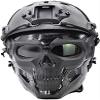 PJ Tactical Fast Helmet with Adjustable Airsoft Mask Skull Full Face MaskSuitable for Airsoft Paintball, Halloween, Role-Playing, Costume Parties and Movie Props view 1